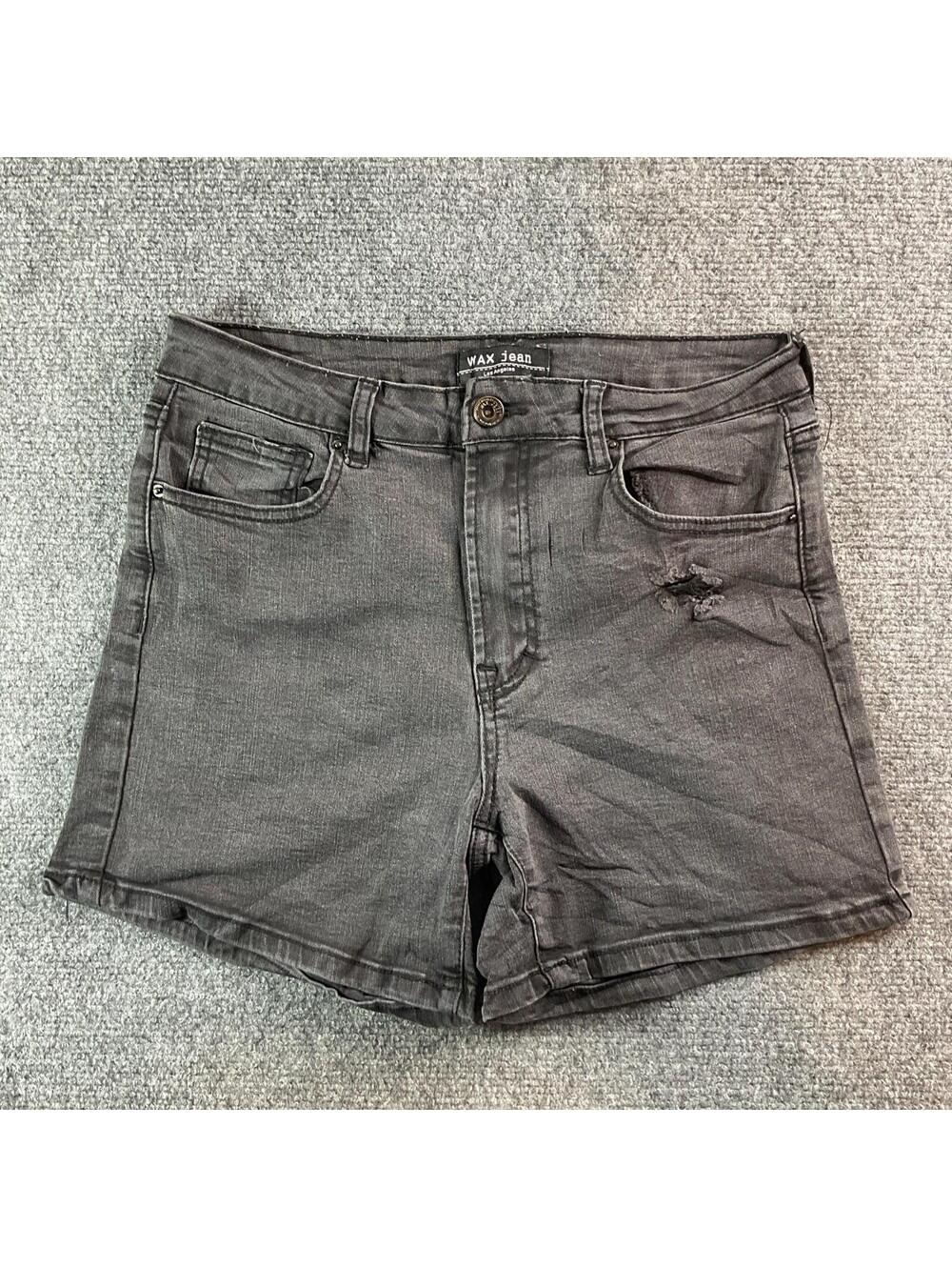 Wax Jean Los Angeles Jean Shorts Womens Medium Distressed Black